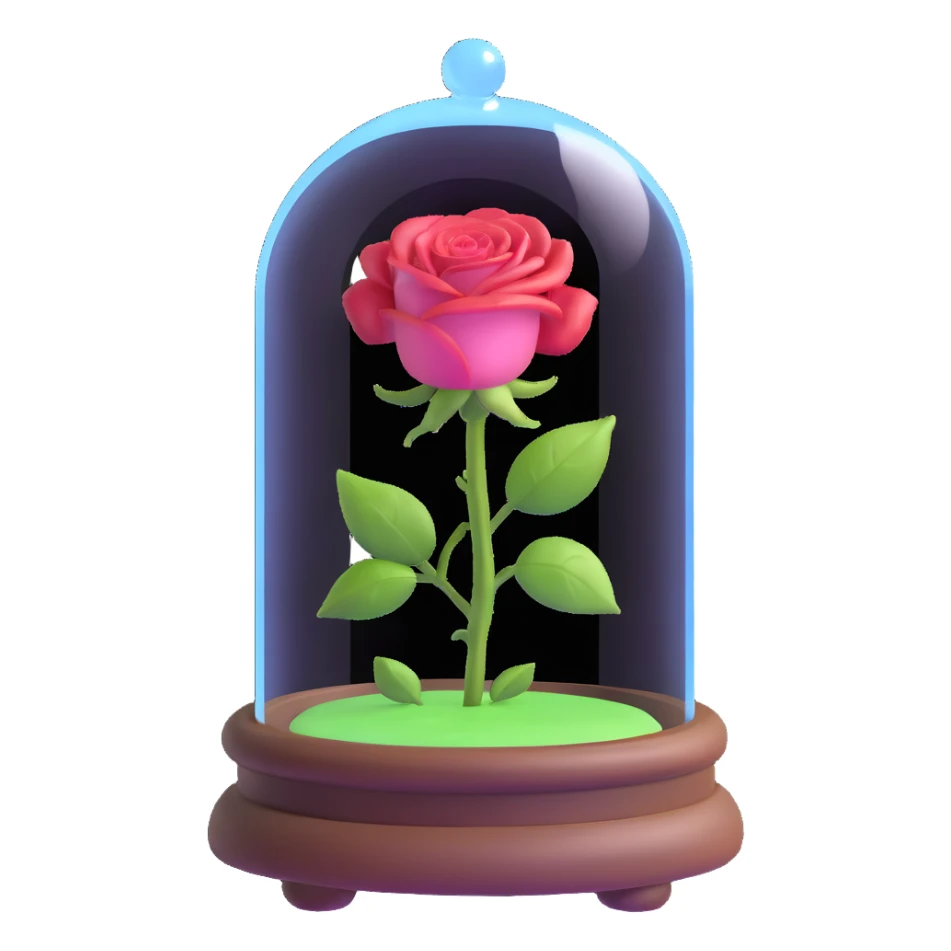 Enchanted rose in glass case from Beauty and the Beast sticker