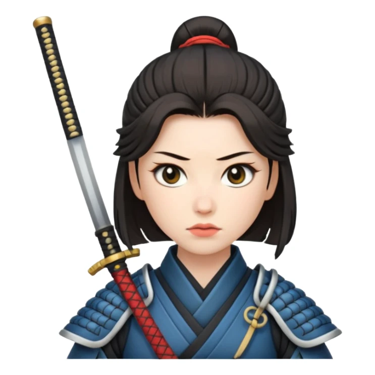 lady samurai holds katana sticker