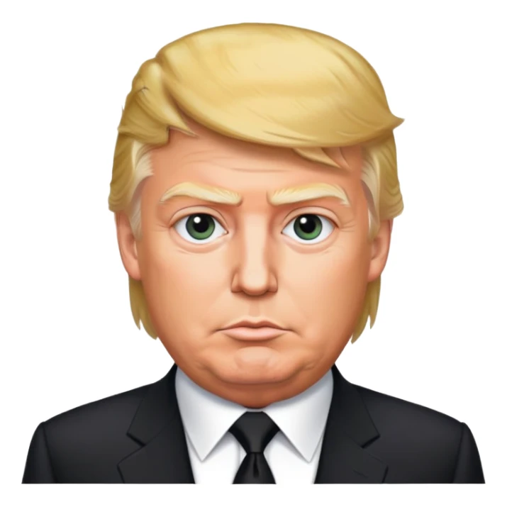 Donald Trump with black suit and tie sticker