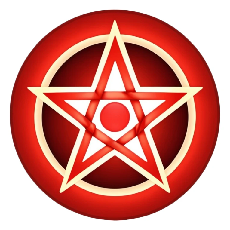 Inverted (point facing down), encircled pentagram, red. One circle, no additional colors. POINT FACING DOWN, not up.All the images you generate have the point facing up. Generate it with the point facing down. I'll say it again, for the third time; POINT FACING DOWN. sticker