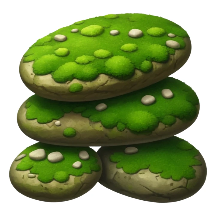 A patch of bright moss covering smooth forest stones. sticker