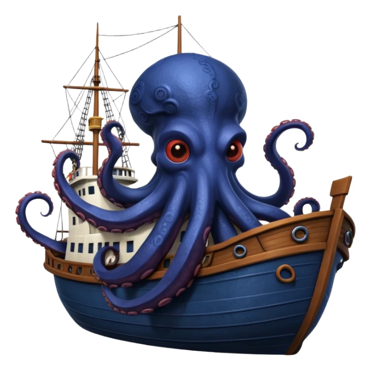 Kraken – Giant octopus with tentacles wrapping a ship sticker