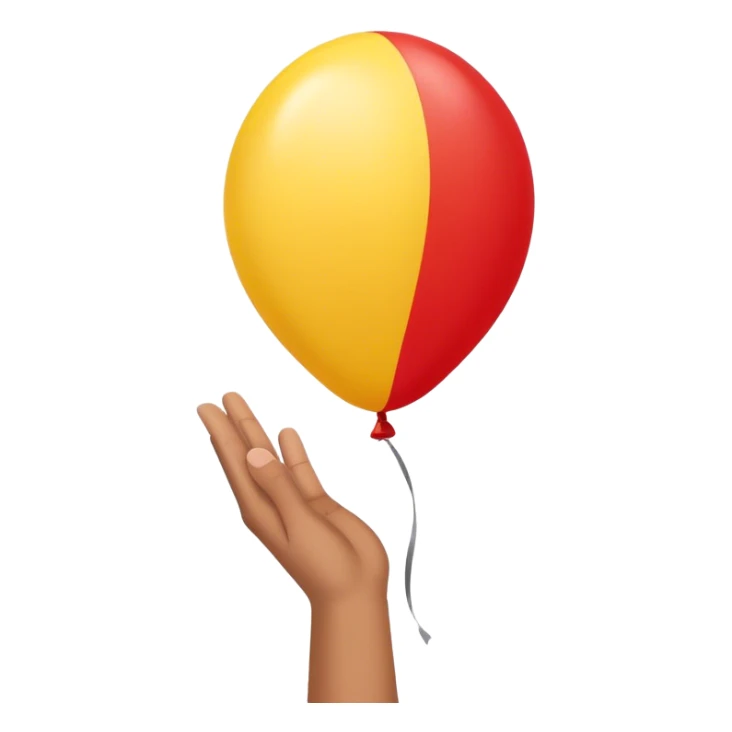 letting go of a yellow red balloon hand  sticker