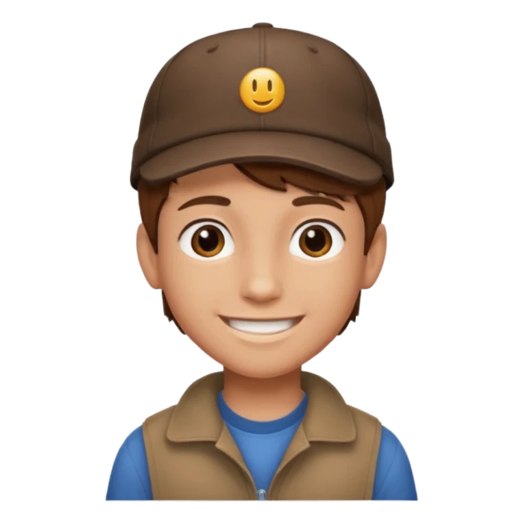 Un niño con gorra pelo castaño  sticker