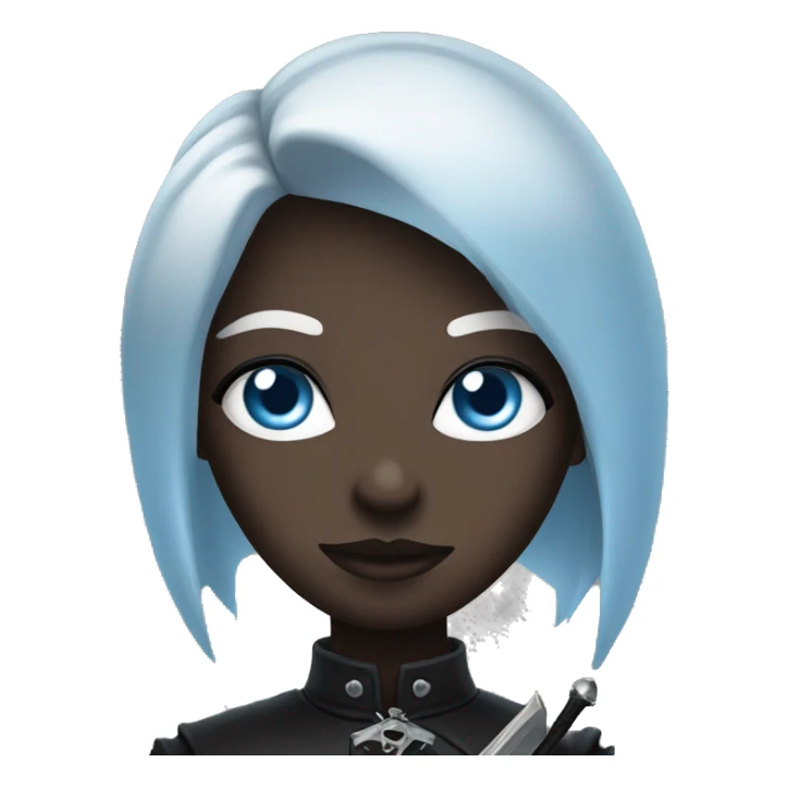 goth girl with blue eyes with dagger sticker