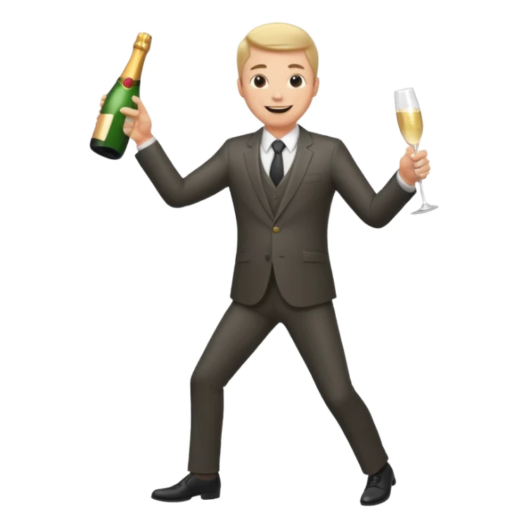 businessman celebrating full body sticker