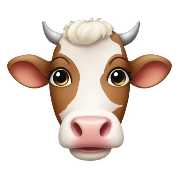 cute female cow with lashes sticker