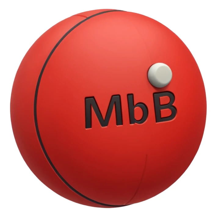 Pull-ball with MB written in the circle in on it sticker
