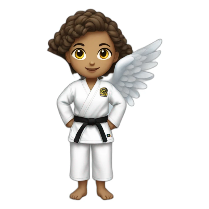 Girl angel wearing jiujitsu gi sticker
