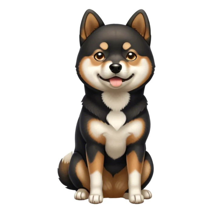 A black shiba inu standing and begging sticker