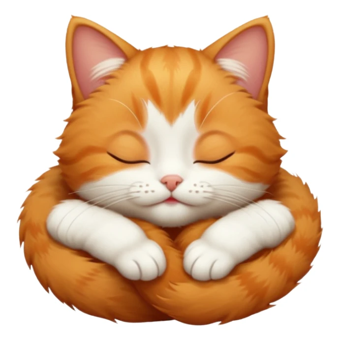 ginger and white small cat upside down with eyes closed sticker