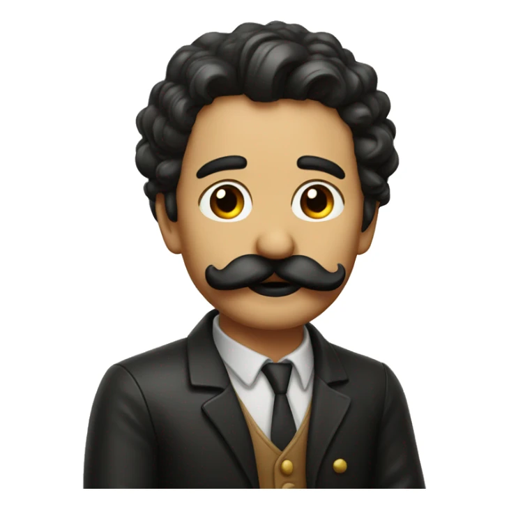 In Italian man with a mustache blowing a kiss, dark hair sticker