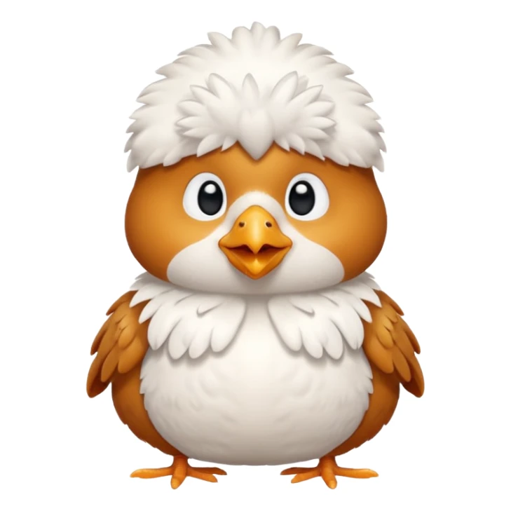 cute chicken sitting wearing a white pile vest sticker