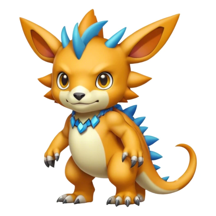 Cute cool colorful Digimon-animal-hybrid full body sticker