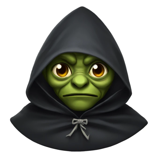 Goblin head, wearing a dark cape, hood sticker