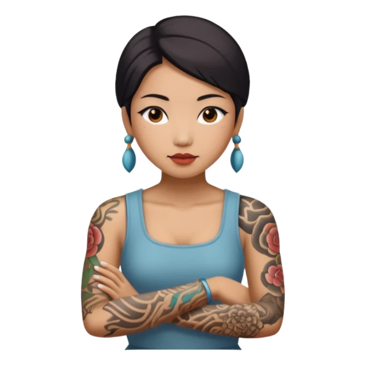ancient chinese woman with tatooed sticker