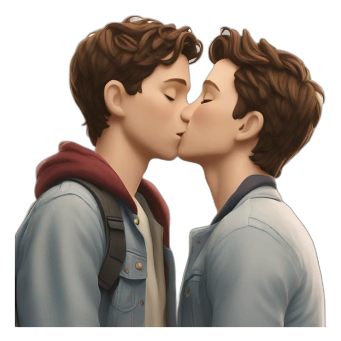 tom holland kissing a boy sticker