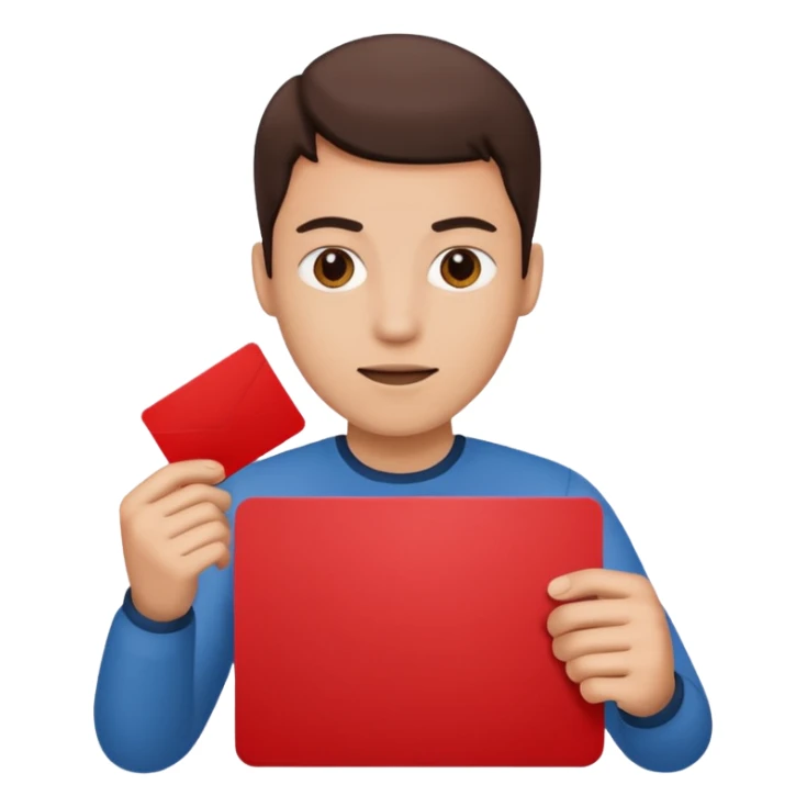 Eloji 🙂un carton rouge dans la main  sticker