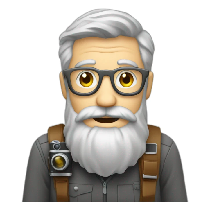 photographer camera old grey hair beard nature sticker