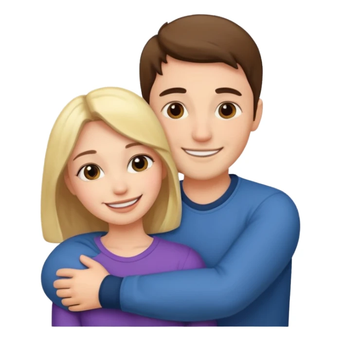 a man and a woman having a hug sticker