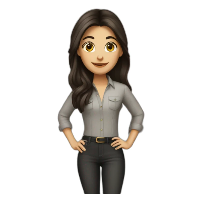 Interior designer bale girl with long dark brown hair sticker