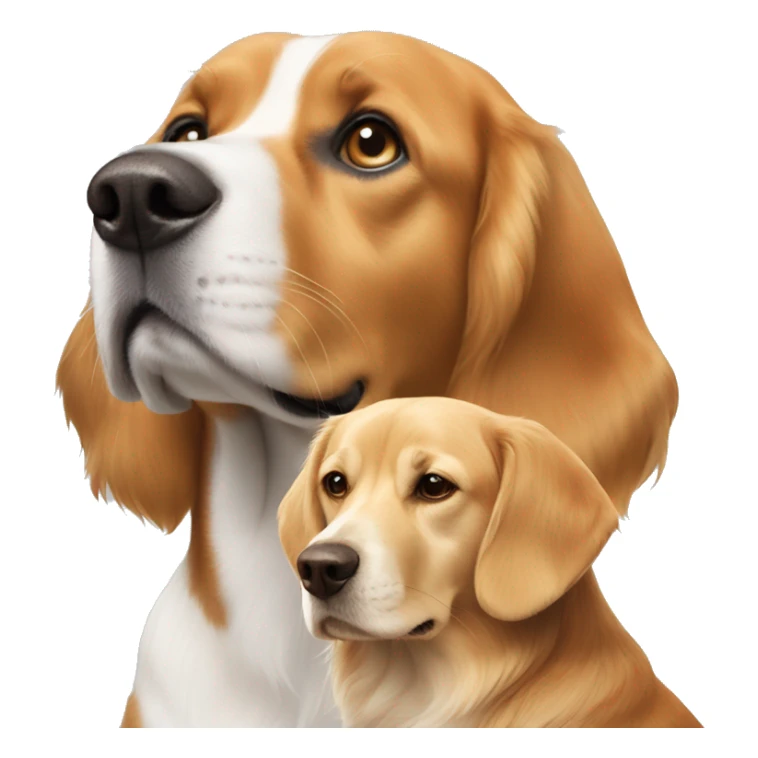 A Beagle and a golden retriever  sticker