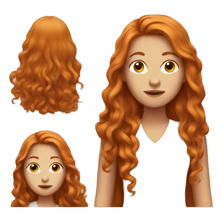 girl with long ginger hair sticker