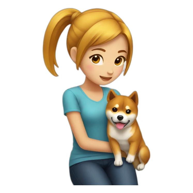 Girl with shiba inu sticker