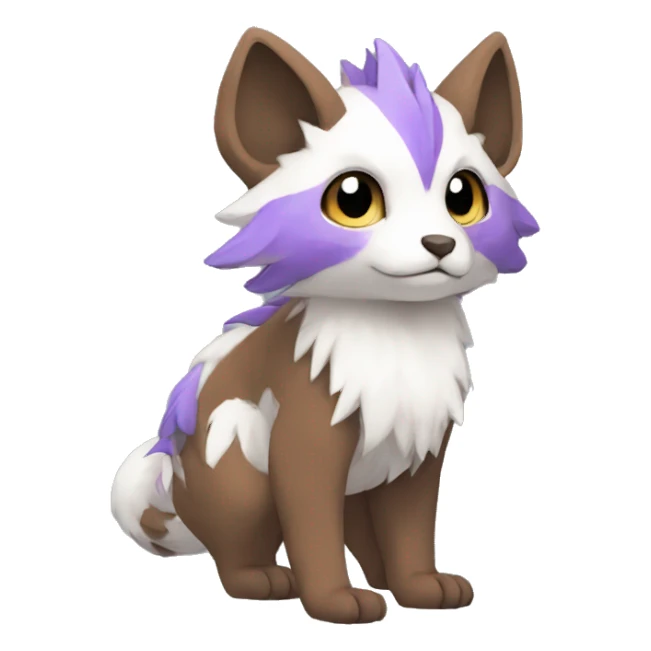 Cute cool brown white purple animal hybrid Fakemon full body sticker