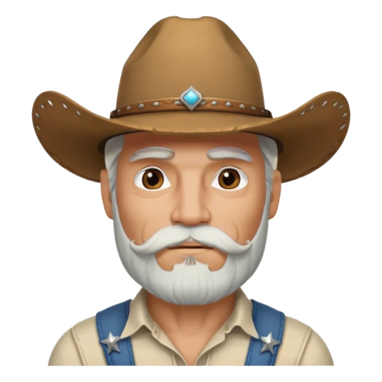 muscular tattooed on face and mustached cowboy long white hair and beard  sticker