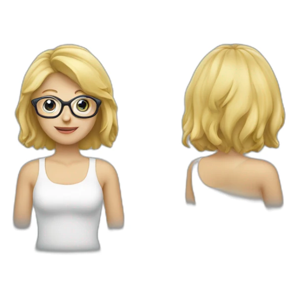 Blonde Frau mit Pferdeschwanz und Brille  sticker