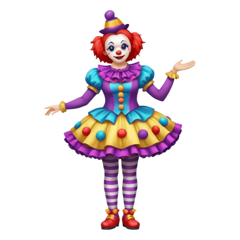 woman clown costume standing on foot sticker