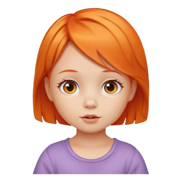 orange hair baby girl sticker