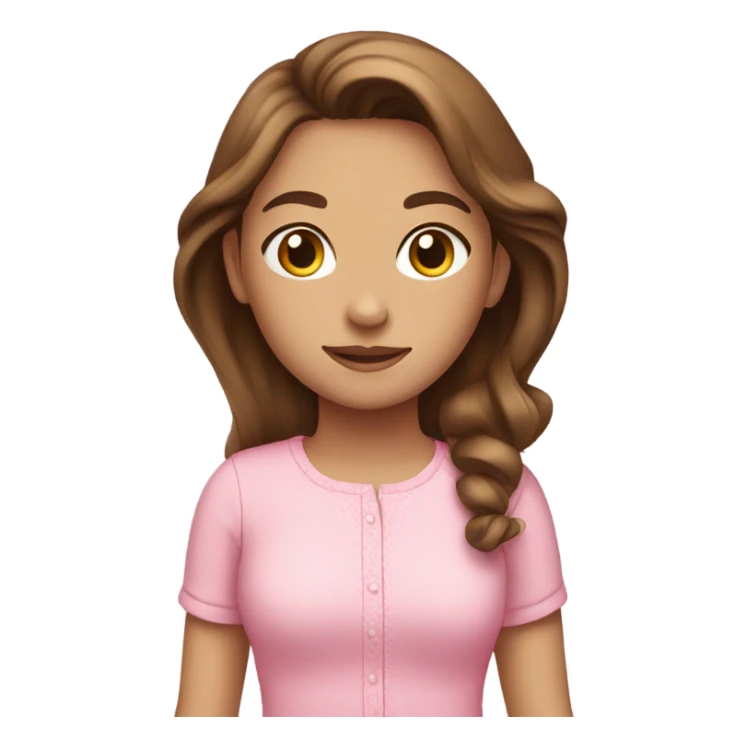 Girly pink girl with brown hair sticker