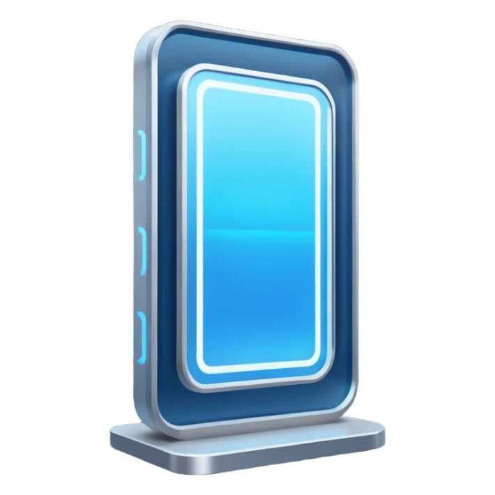 Holographic Display + blue text field, Street Advertisements. sticker