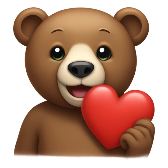 Bear in front of heart sticker