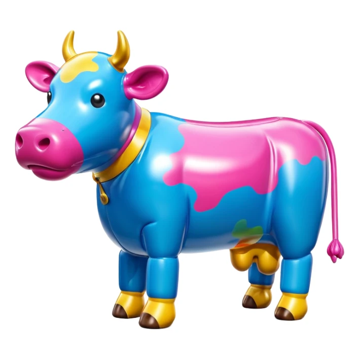   jeff koons style inflatable SPAM cow sculpture  sticker