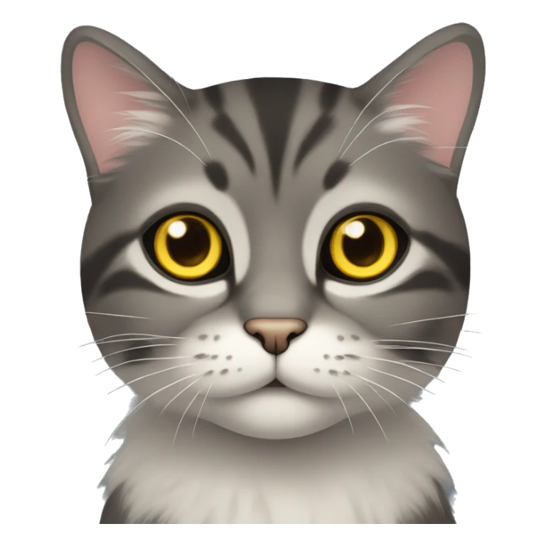 A cute cat with long black fur is looking with big cute yellow eyes sticker