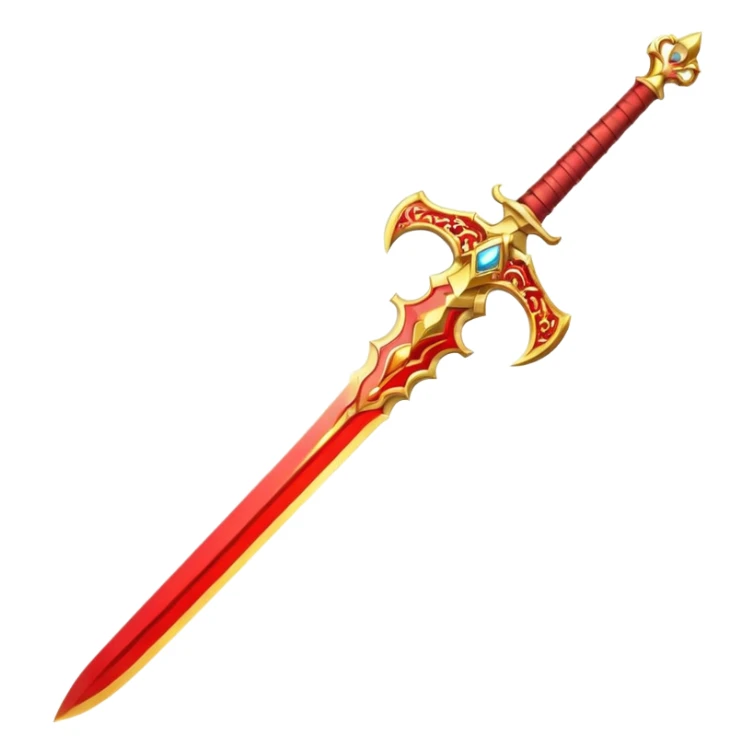 fiery royal golden sword with red blade sticker