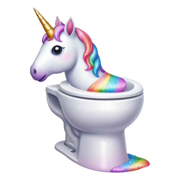 Unicorn poop on the toilet sticker