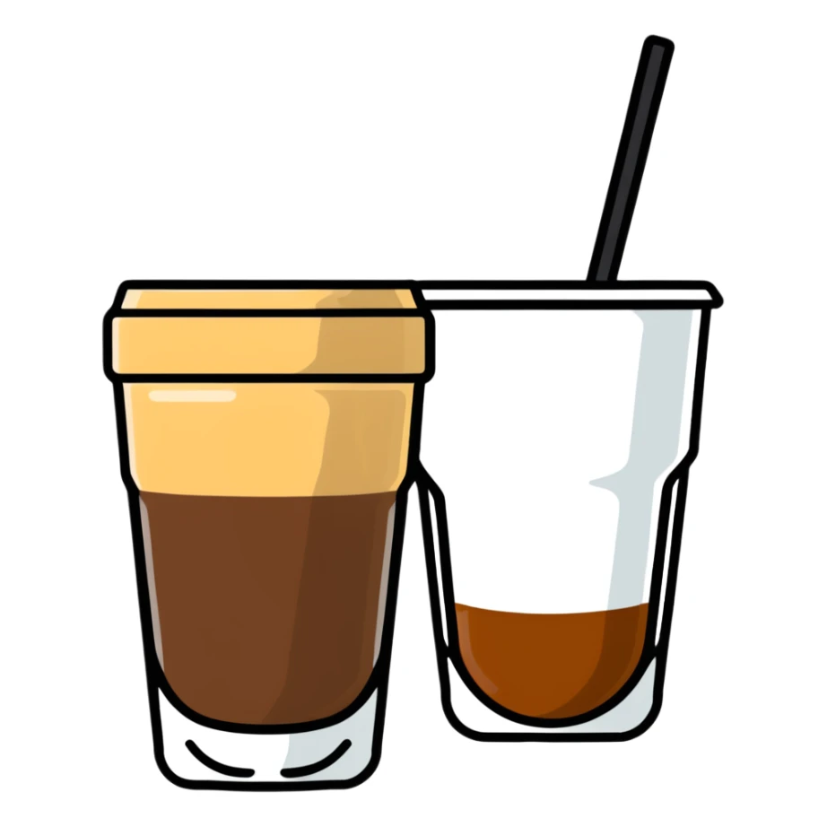 Small 4.5 ounce Gibraltar glass with cortado espresso drink, properly sized small tumbler with espresso and milk sticker