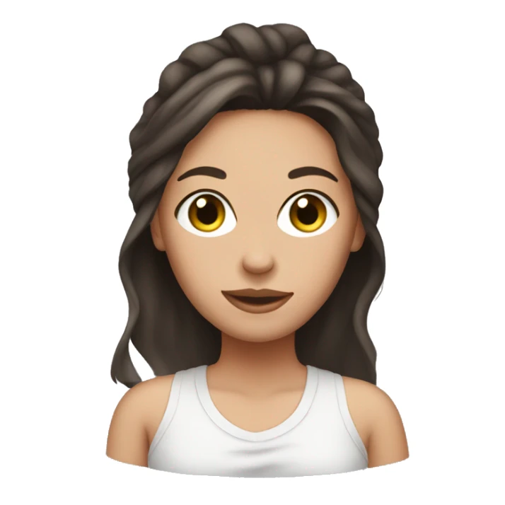  Brunette,girl,towel in hair, facemask  sticker