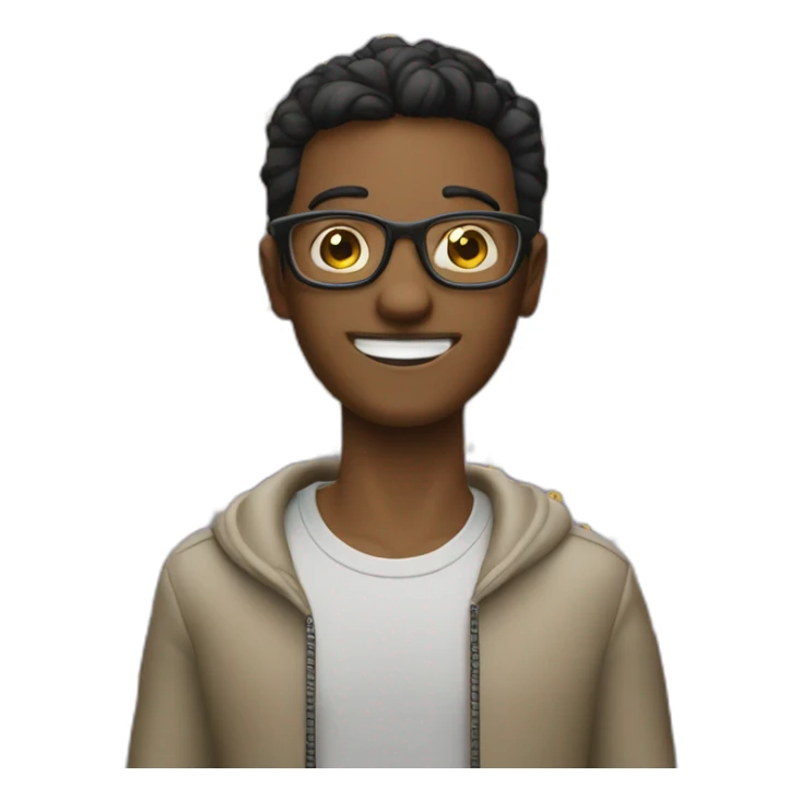 Brunete boy glitching 50 jahr brilles sticker