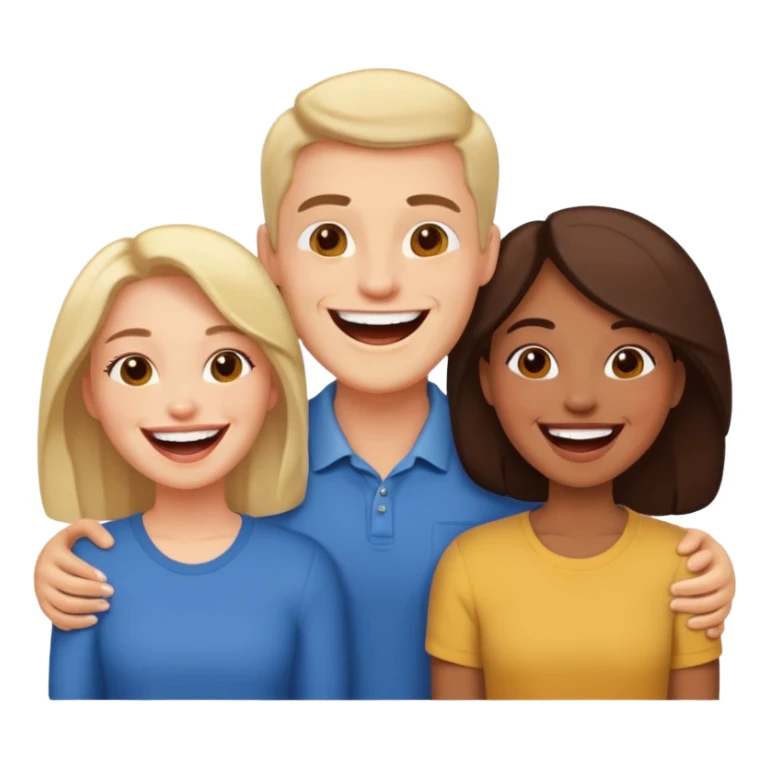 strong team of 3 having fun together sticker