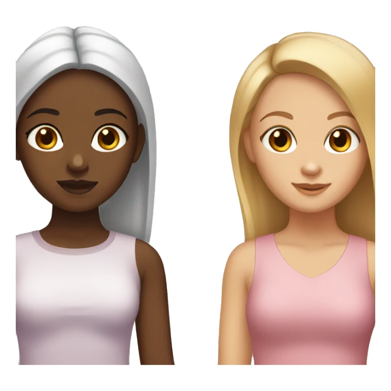 brown girl and white girl sticker