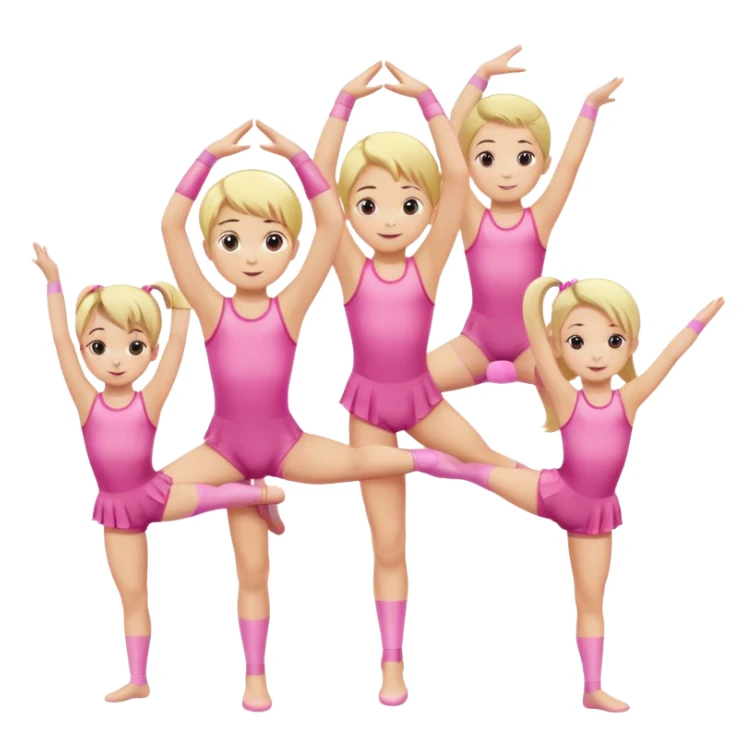 Dance gymnastics kids pink with blonde hair sticker