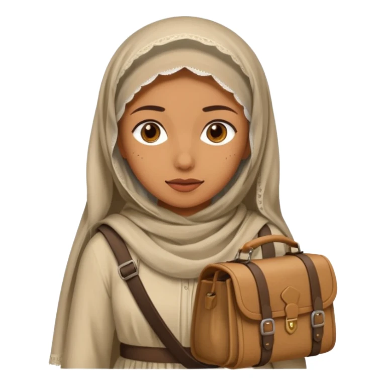 Woman + veil + satchel,Desert Nomads. sticker