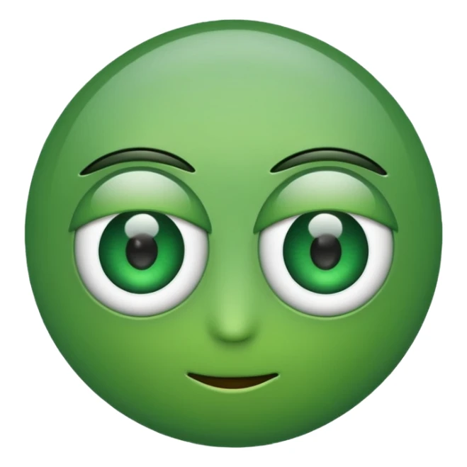 make two emoji eyes, and make the eyes green sticker