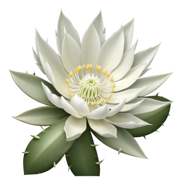 night blooming cereus flower, epiphyllum, white petals sticker