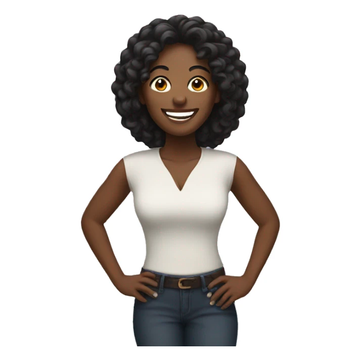 Happy black woman sticker